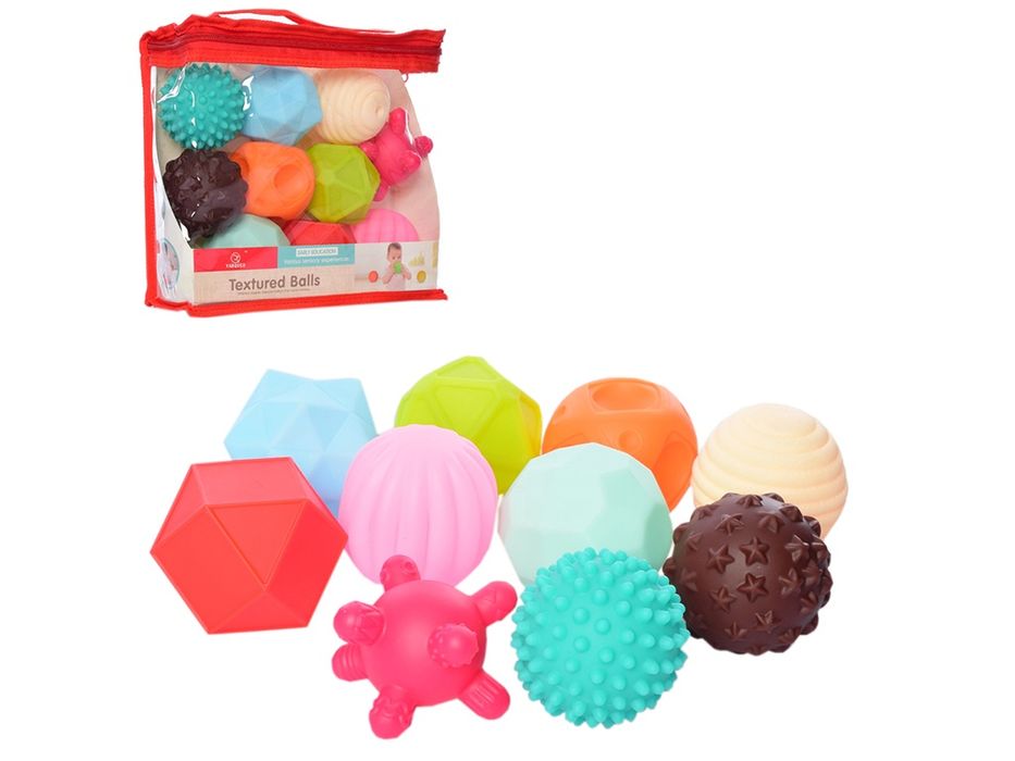 Силіконовий набір м'ячиків. 10 шт у сумці