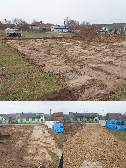 Kopanie i czyszczenie stawów, wyburzenia, korytowanie dróg