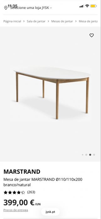 Mesa de jantar extensivel