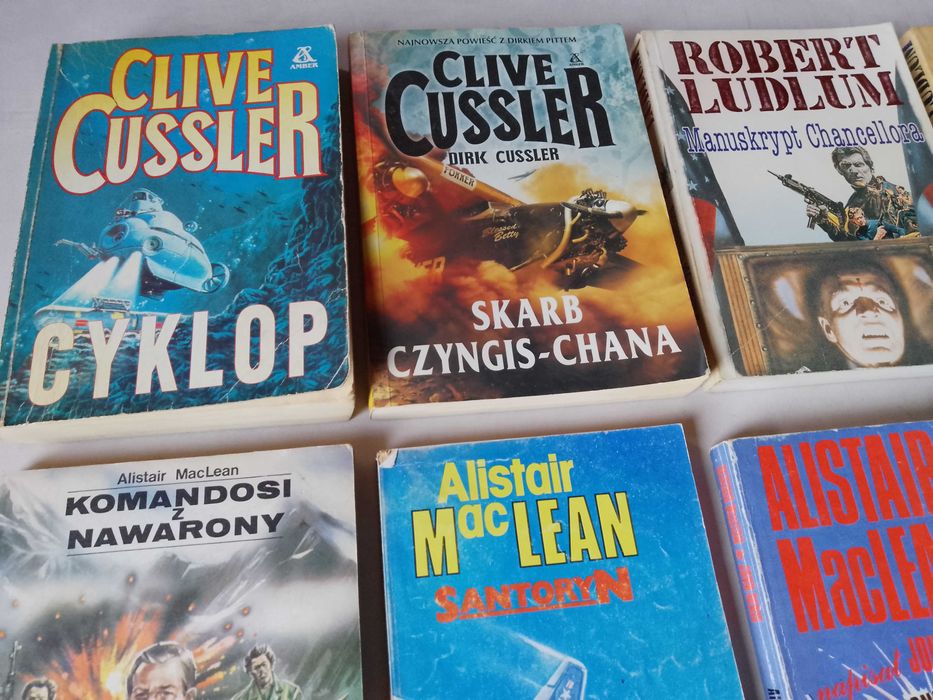Zestaw 16 książek, Cussler, MacLean, Ludlum, Meissner i in.