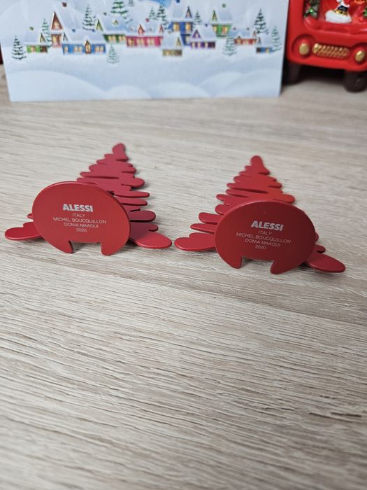 Ozdoba Świąteczna Alessi Bark choinka  pozłacana  porcelana