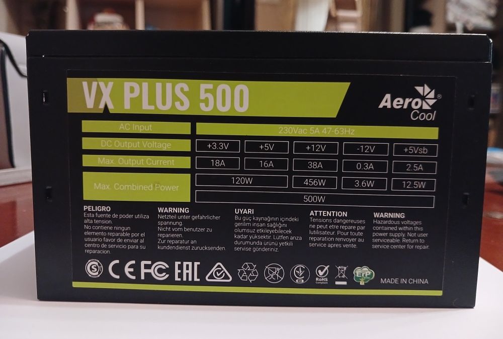 Блок питания AeroCool VX PLUS 500 (500W)