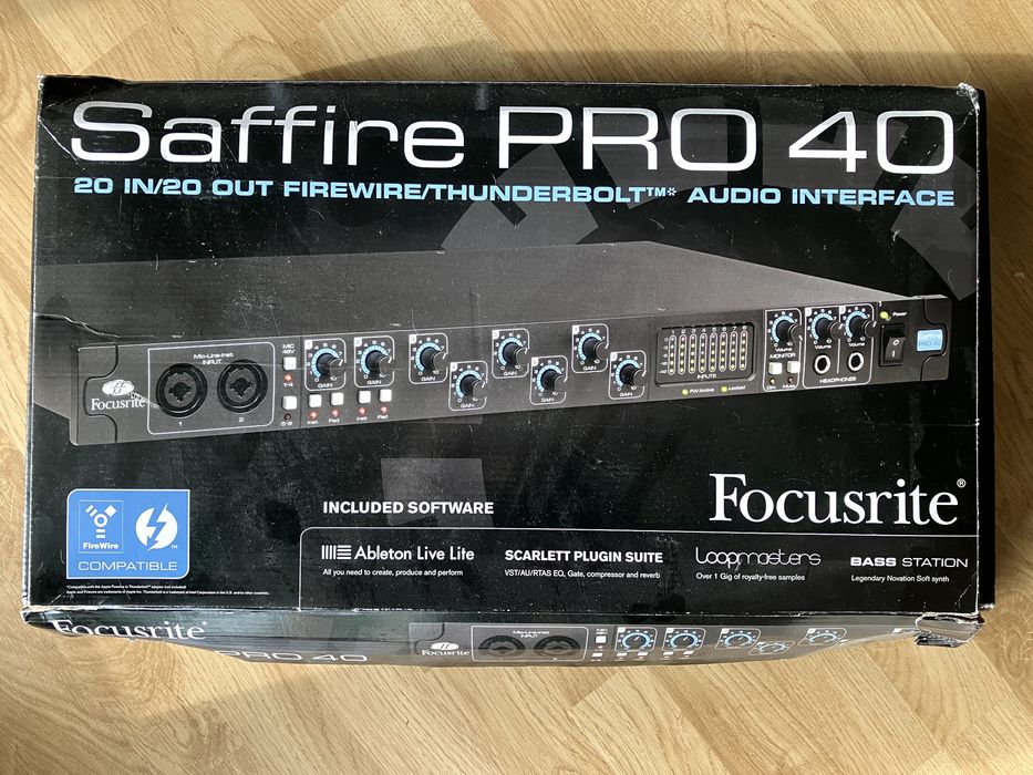 Focusrite Saffire Pro 40 Interface Áudio Rack FireWire (Testada) + Caixa
