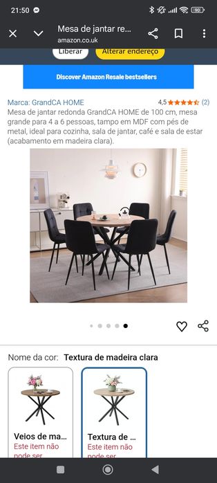 Mesa para 4/6 cadeiras Nova