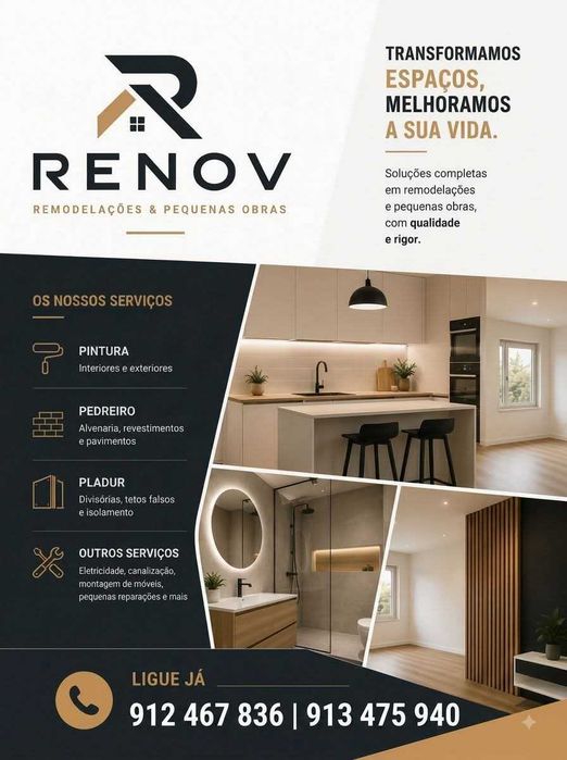 Serviço remodelações em moradias e apartamentos