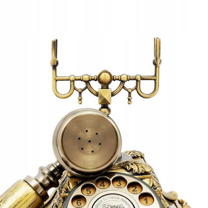 Klasyczny telefon przewodowy styl vintage brąz