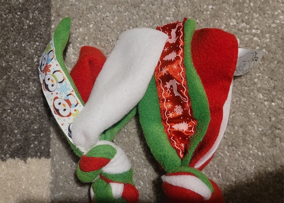 Świąteczny szarpak zabawka dla psa duży 60 cm