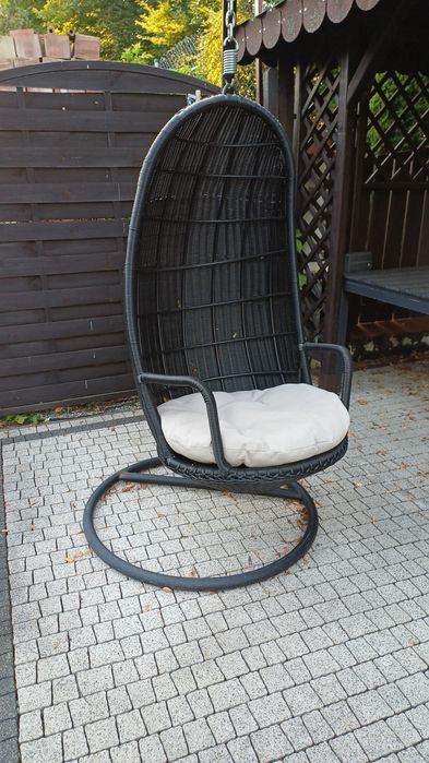 Zestaw mebli ogrodowych z technorattanu + fotel wiszący