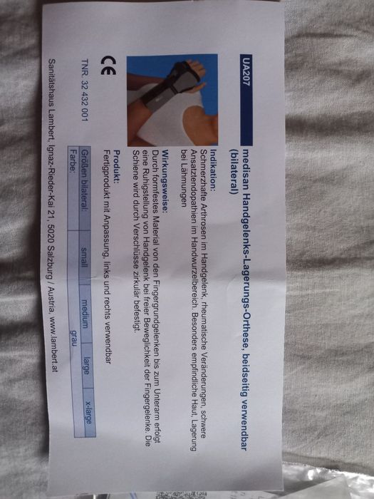 Usztywniacz nadgarstka (cieśnia nadgarstka)