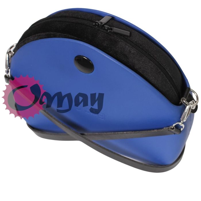 Elegancki organizer OBAG MOON LIGHT welur czarny czarne suwaki OMAY