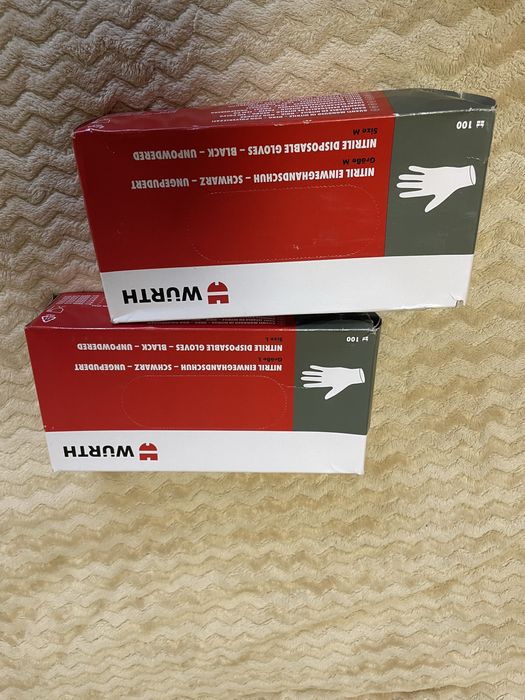 Рукавиці чорні нітрилові Wurth