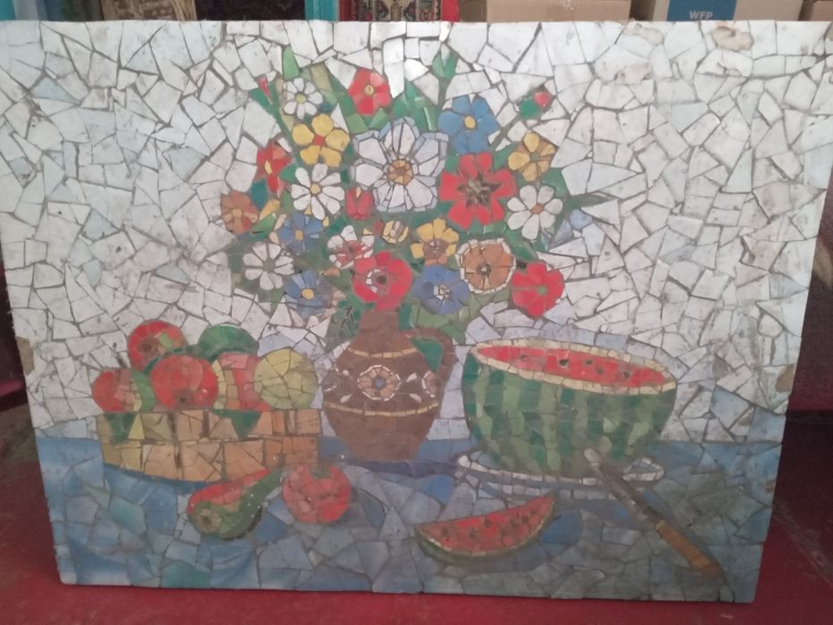 Мазайка с плитки ручная работа.