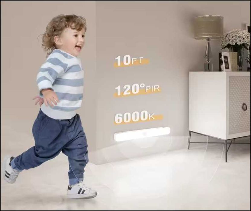 Акумуляторний LED світильник з датчиком руху