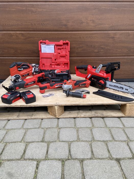 Zestaw narzedzi einhell aku 2x3ah i 2,5ah szlifierka piła wkretarka