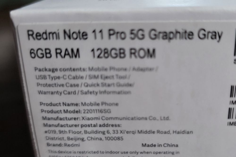 Telefon smartfon Xiaomi Redmi Note 11 PRO 6/128