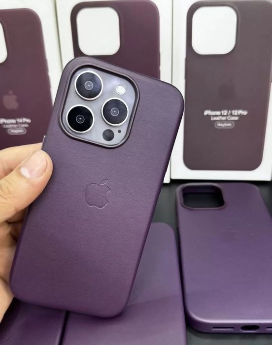 Кожаный чехол на iPhone 16 Pro Max и другие, про макс MagSafe арт. 13