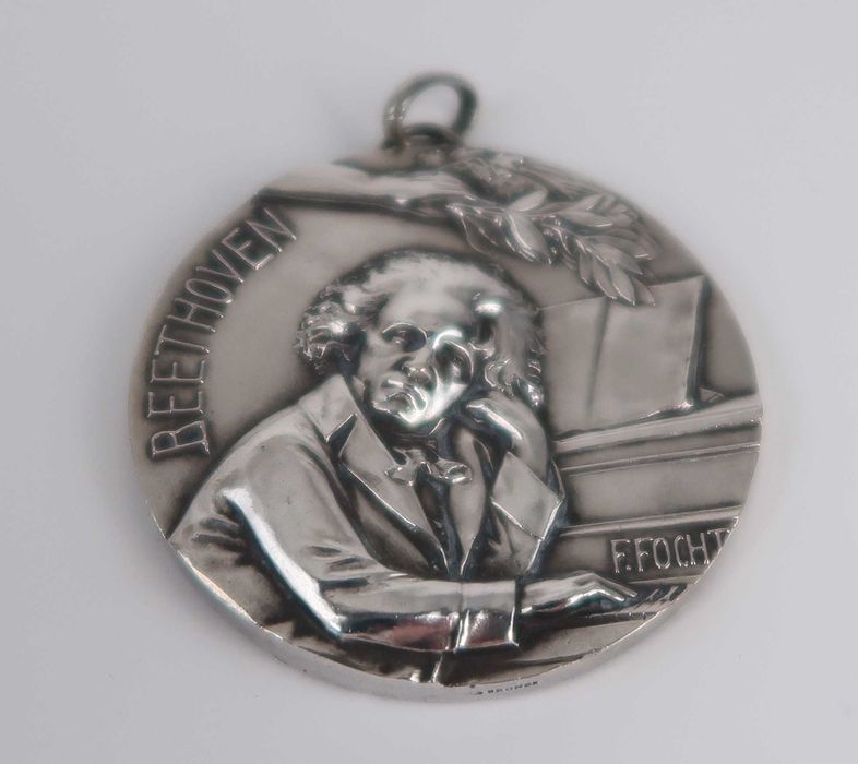 Medalha de Bronze com banho de prata - Beethoven