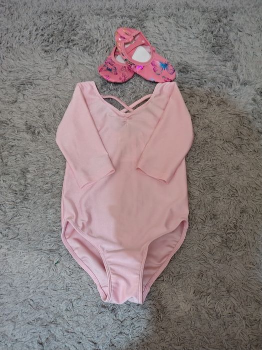 Body baletowe hm 98/104  plus balerinki w motylki  rozm 25.