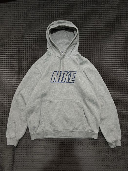 NIKE (L) Vintage Hoodie Fleece мужское худи на флисе оригинал серое