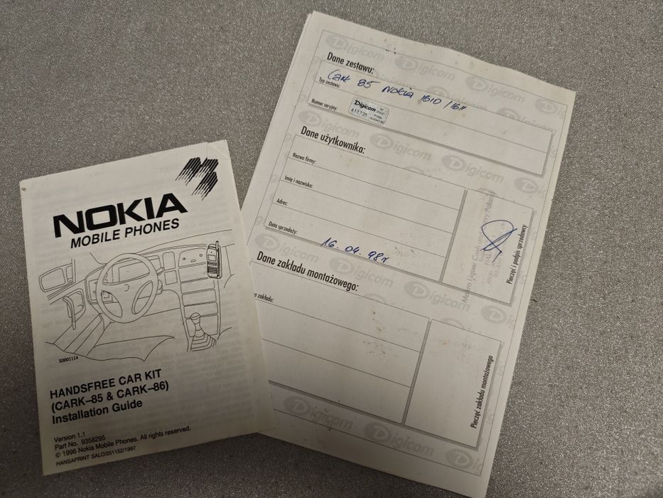 Kolekcjonerski zestaw głośnomówiący Nokia 1610, cark  85