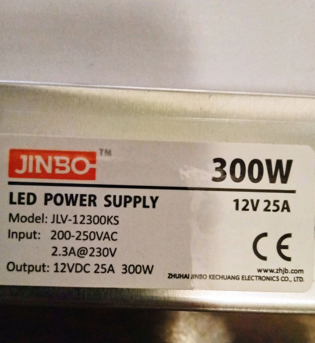 Блок питания светодиодов JINBO JLV-12300KS
