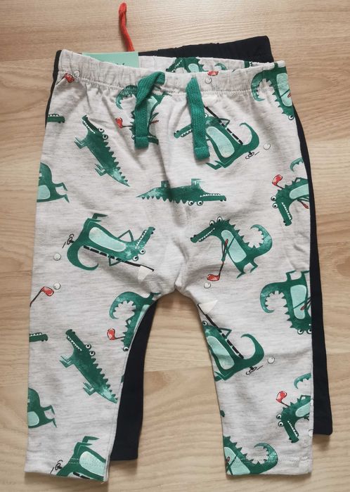 Spodnie niemowlęce 2 pack bawełna 68