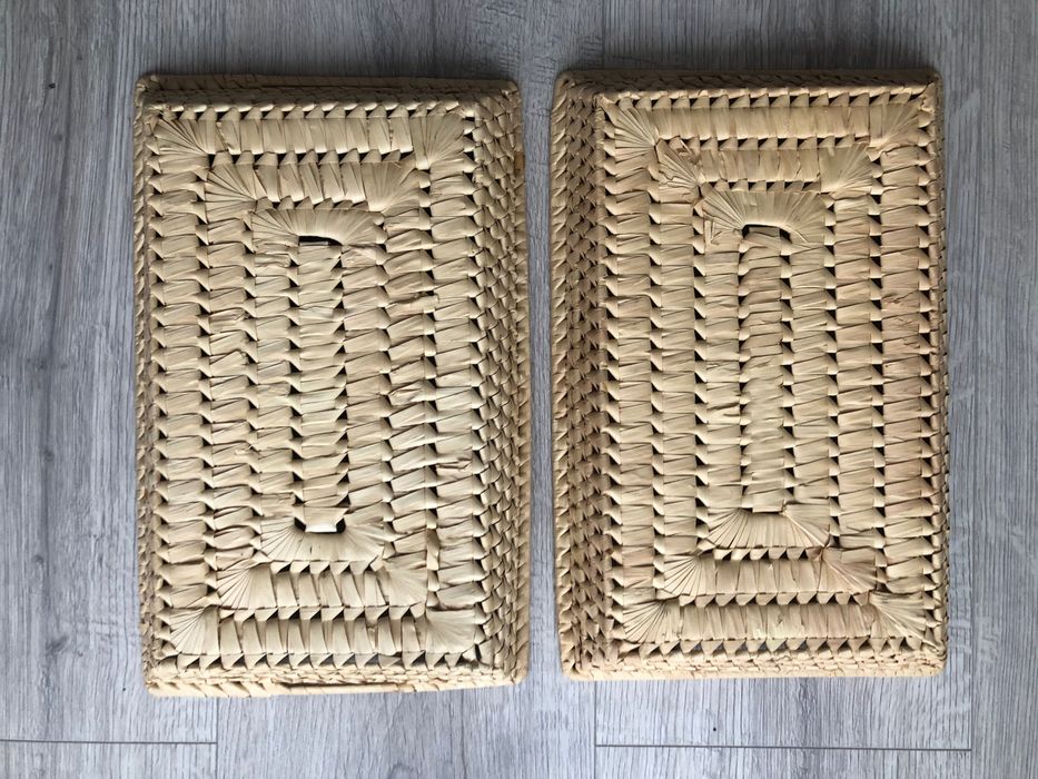 Tacka wiklinowa pleciona koszyk pudełko tace przechowywanie 2 sztuki