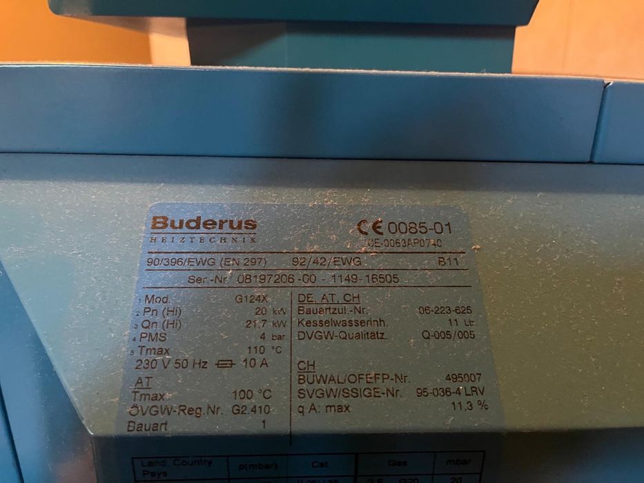 Piec Buderus G124X 20 kw +zasobnik 135 l