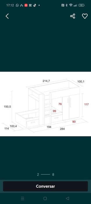 Beliche com roupeiro