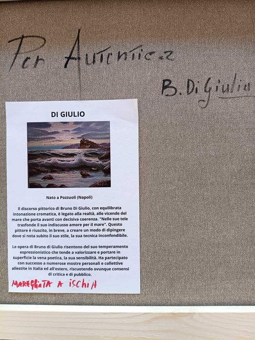 Pintura Original de Bruno Di Giulio - "Tempestade em Ischia" - Impecável !