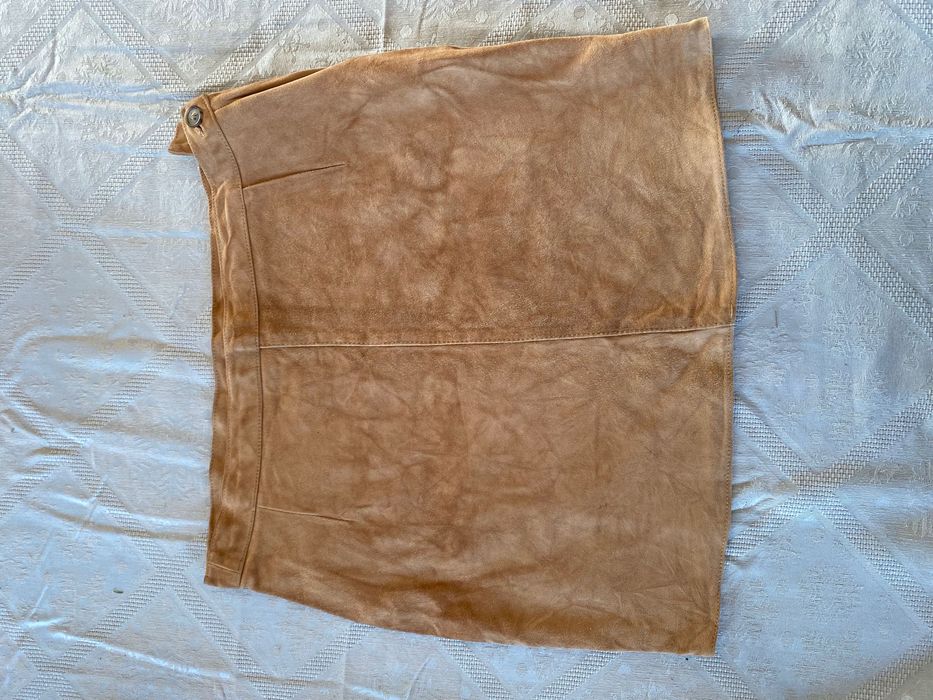 100% skóra naturalna zamszowa spódniczka