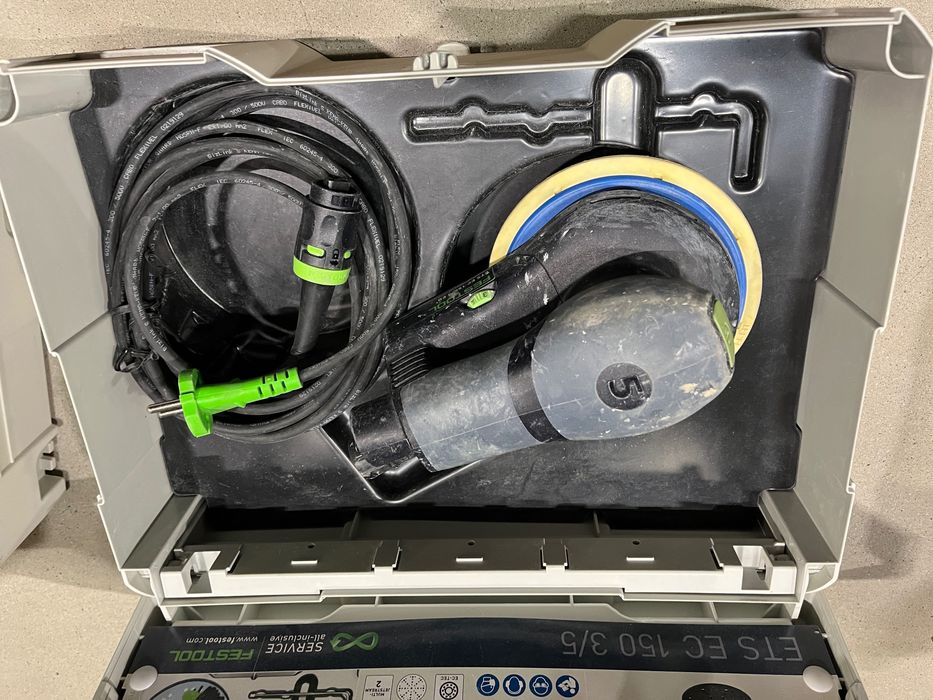 Talerz + papiery + szlifierka Festool