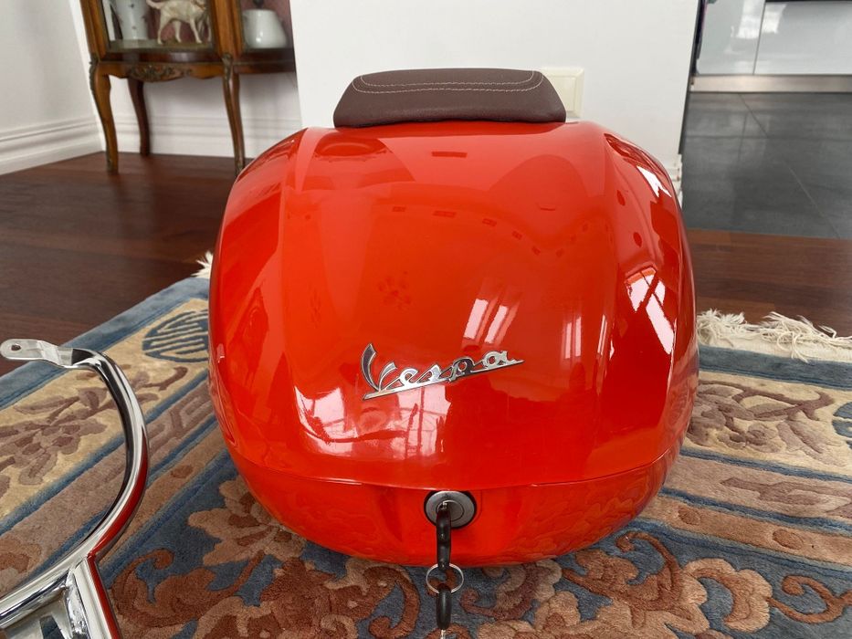 Kufer Vespa + stelaż chrom - arancio