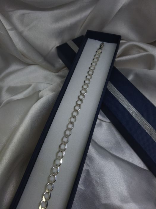 Srebrna bransoletka Pancerka, próba 925, długość 22 cm