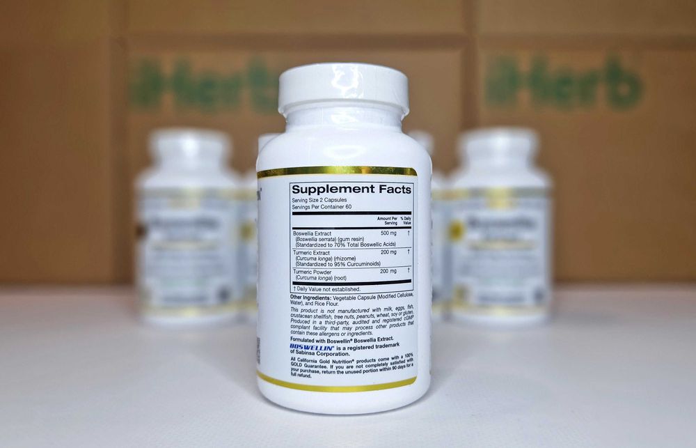 Босвелія та куркумін для суглобів California GN, 120шт. Boswellia.