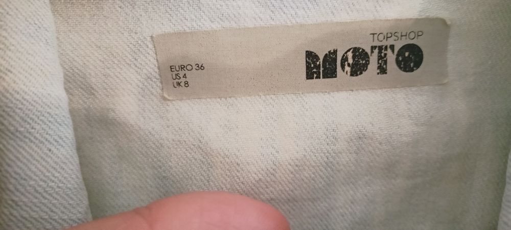 Jasna krótka kurtka jeansowa TopShop Moto r. 36