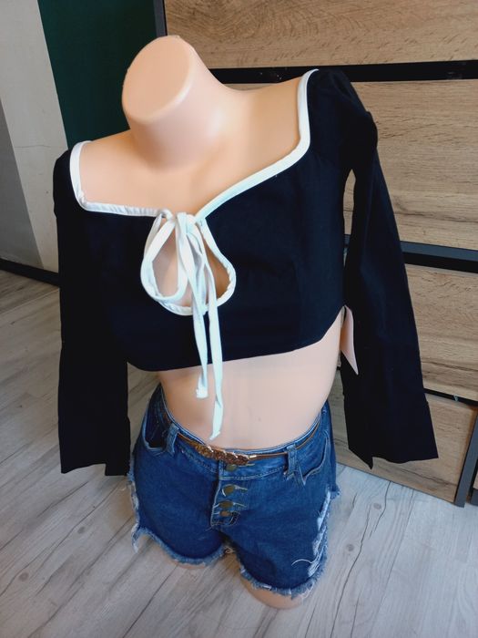 Nowa bluzka crop top stylowy S