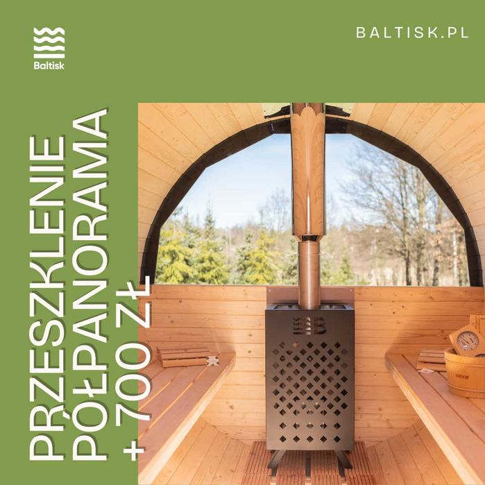 Sauna ogrodowa typu Beczka 200cm - Sauna z paczki! Samodzielny montaż