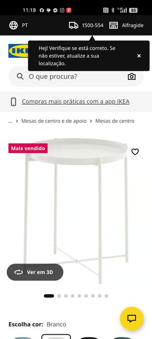 Mesa de apoio IKEA GLADOM novo