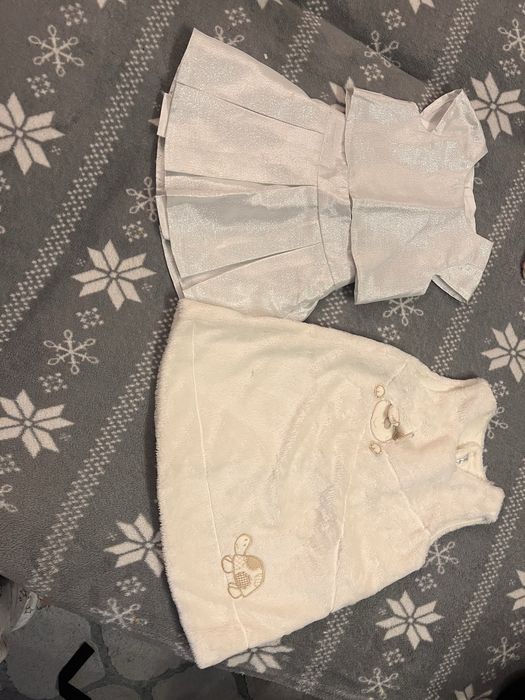 Komplet spodniczka z bluzeczka oraz sukienka polarowa