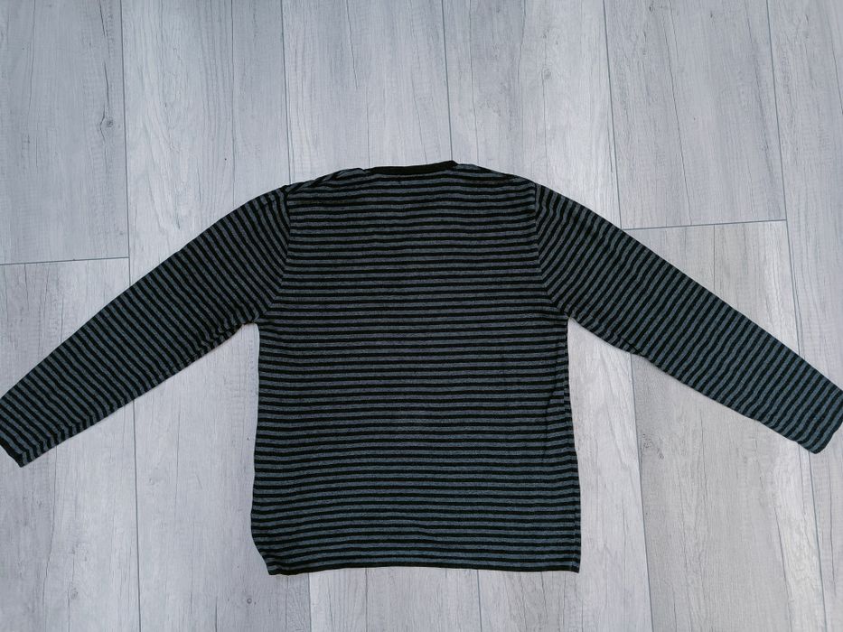 Szary sweter męski w czarne paski, Marks & Spencer, rozmiar L / 40