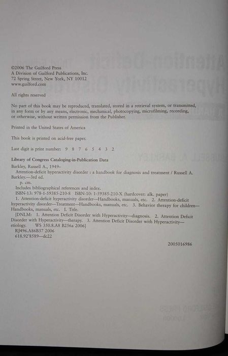 Livro técnico em inglês sobre ADHS