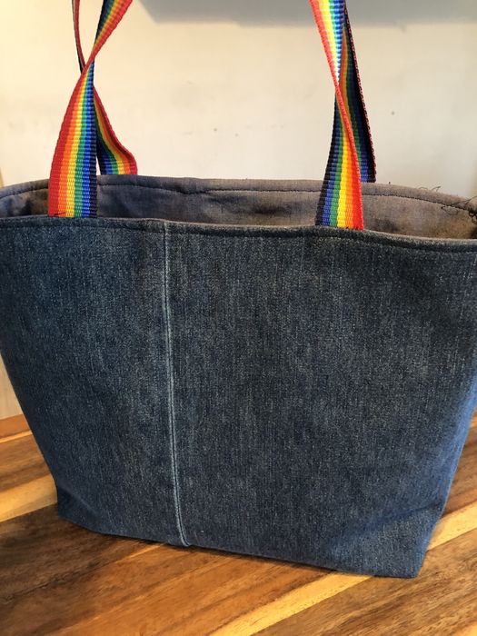 Piękna torebka jeansowa rękodzieło handmade