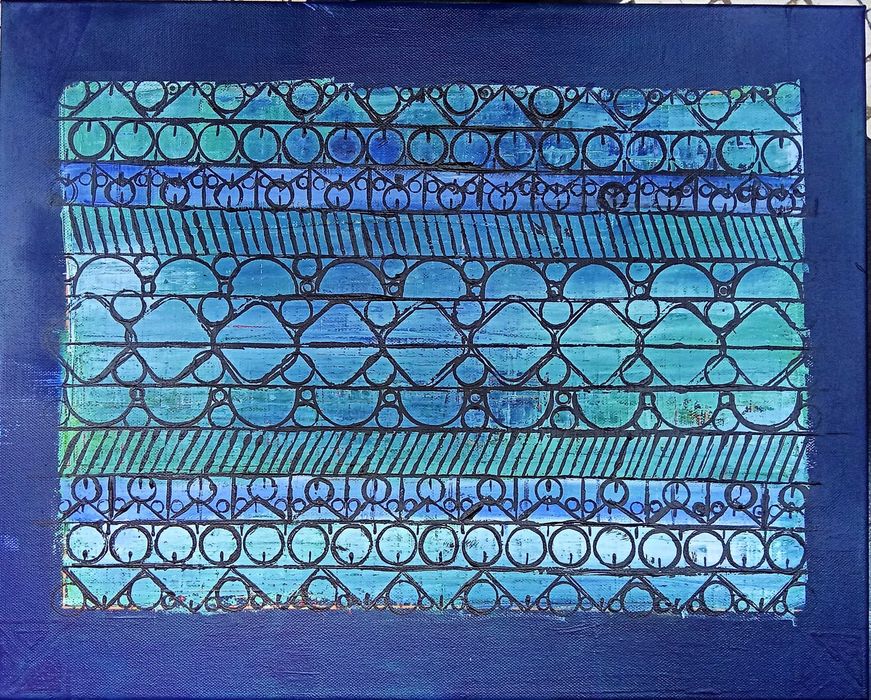 Quadro pintura abstrata 40x50cm acrílico