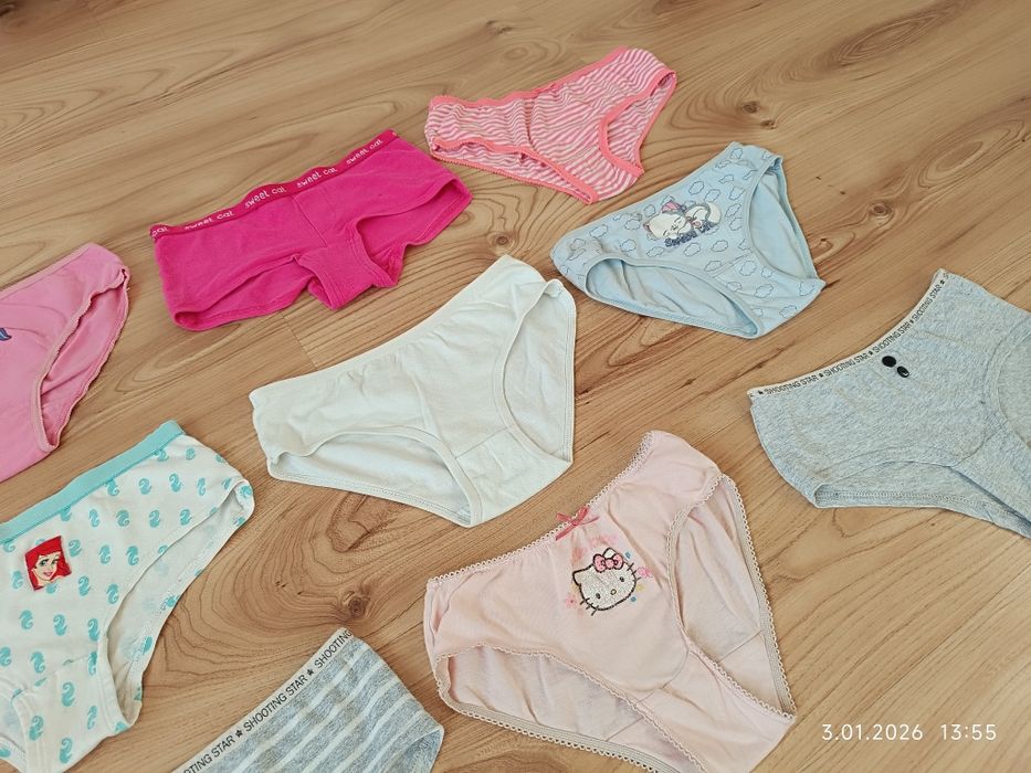 Zestaw 12 szt majtek r 128 dla dziewczynki bielizna