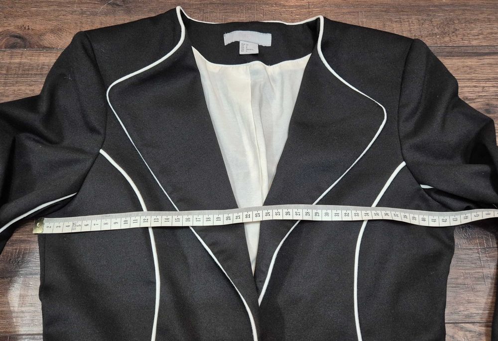 marynarka nr 4 żakiet czarna h&m S lamówki G 04