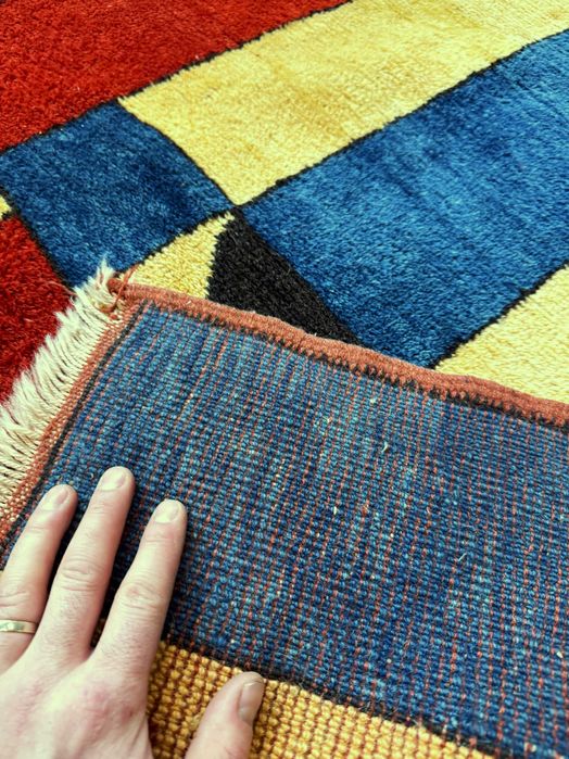 Ręcznie tkany, wełniany, turecki dywan, lata 70, vintage