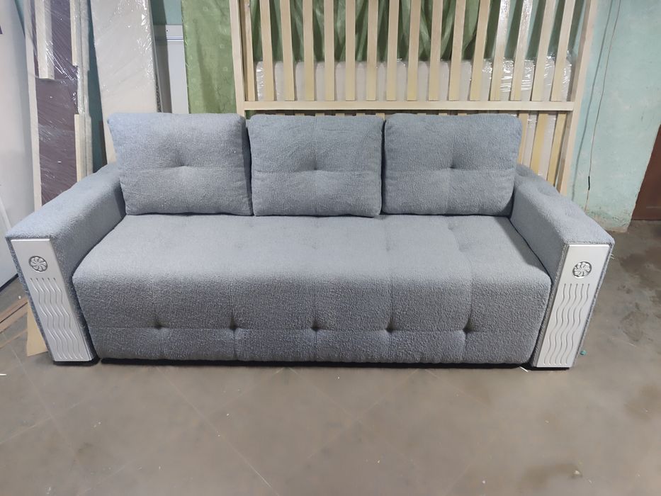 Диван євро книжка на  пружинному блоці і ламелях Розкриття на механізм