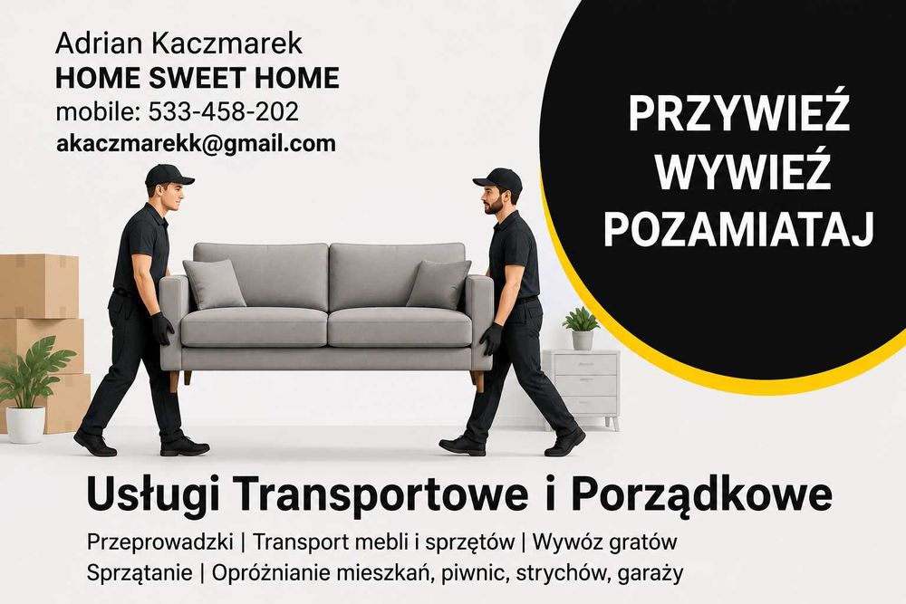 Przywieź Wywieź Pozamiataj - Usługi Transportowe i Prządkowe