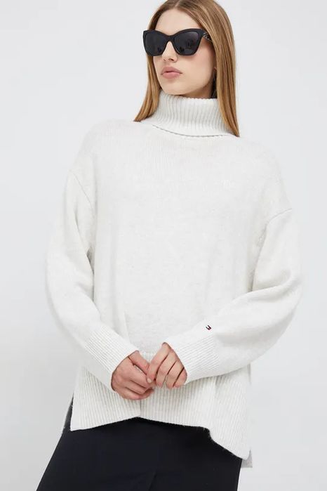 Golf luźny z dodatkiem wełny Tommy Hilfiger S